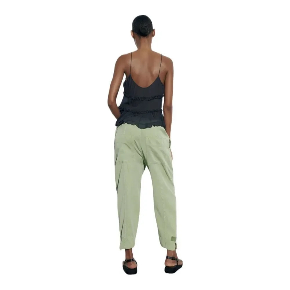 ZARA Light Green Balloon Pants NWT Size XXL - Picture 6 of 10